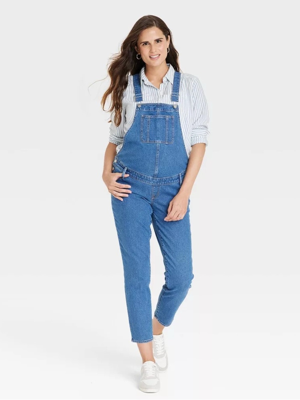 Isabel Maternity by Ingrid & Isabel Denim Overalls Maternity Jumpsuit - 4